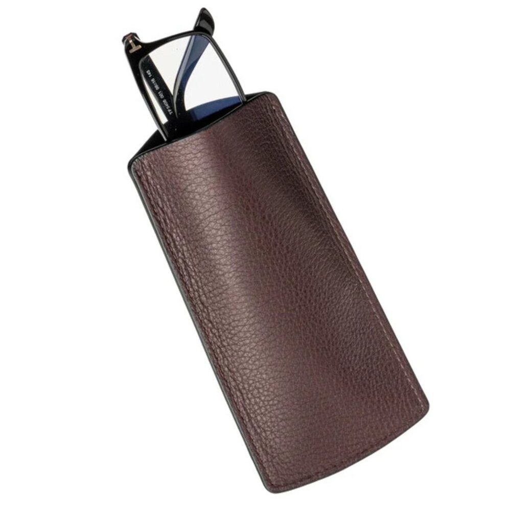 Deer Leather Eyewear Pouch – Premium Craft - Bordeaux Color